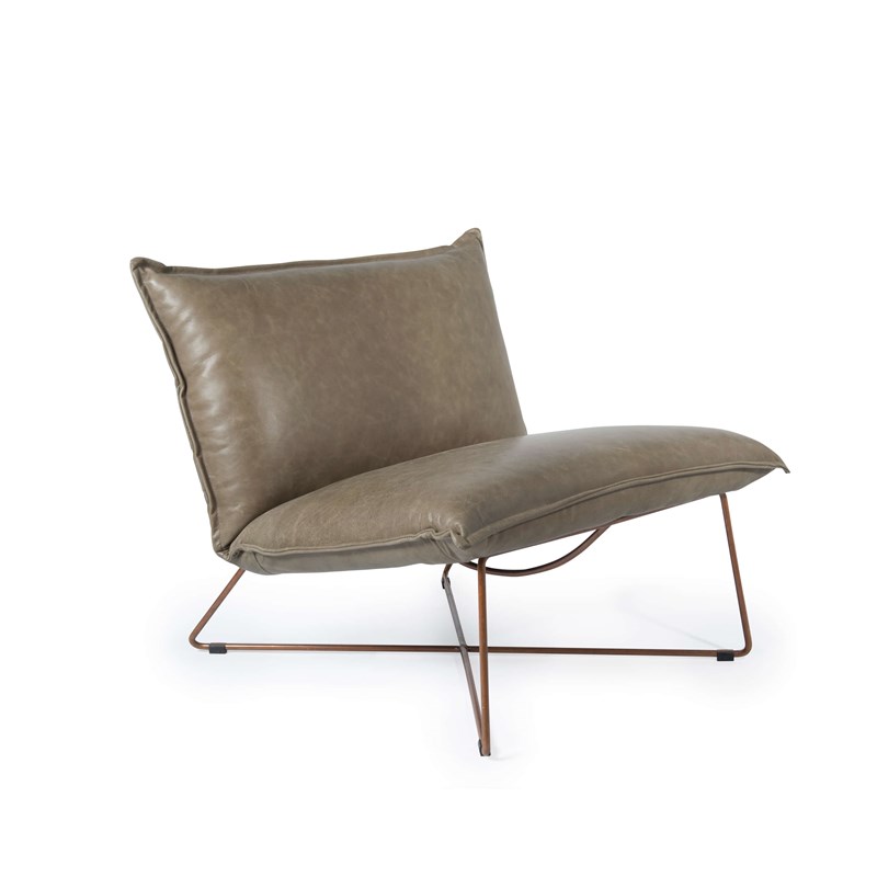 Earl Chair Without Arm Copper Frame Royal Grey Oblique