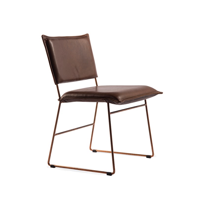 Norman Diningchair Without Arm Copper Frame Luxor Fango Oblique